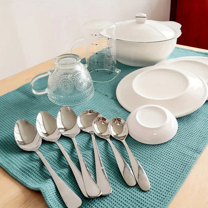 3-piece set of soft, absorbent kitchen towels – large, durable waffle-knit scrubbing cloths