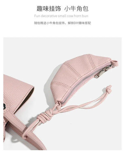 Designer PU Leather Bucket Bag Women Fashion Two-in-One Shoulder Crossbody Top Handle Convertible Purse High Quality