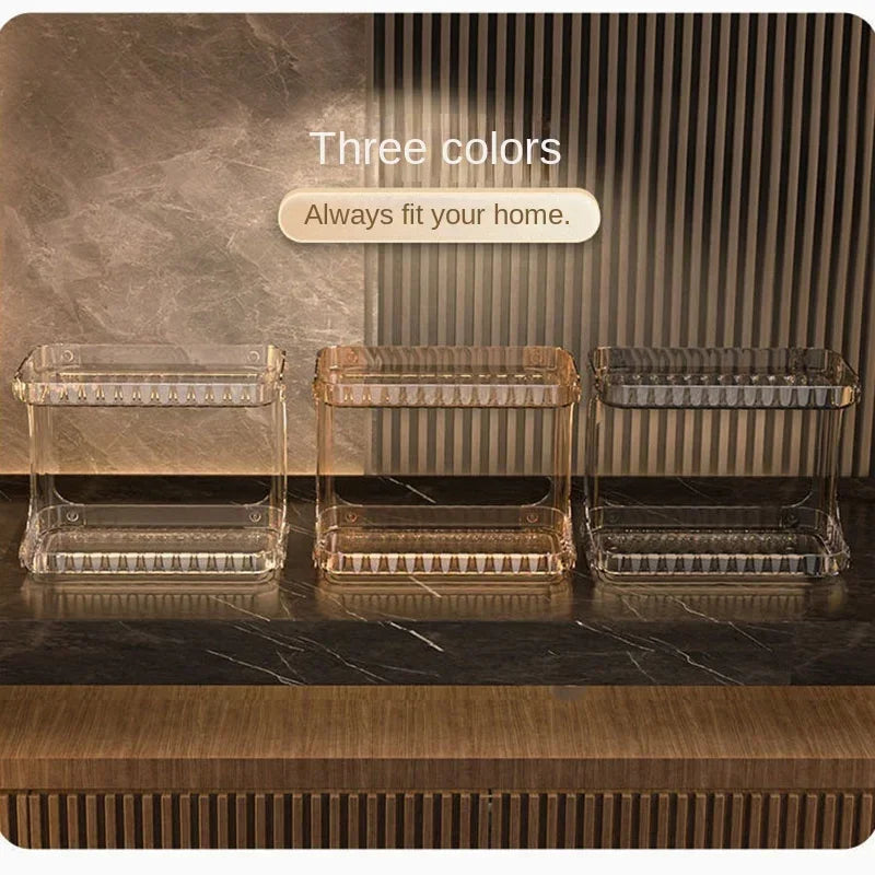 Bathroom Storage Rack Toilet Double Layer Cosmetics Storage Box Washstand Organizer Desktop Skincare Storage Rack Display Stand