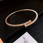 Luxury Adjustable Bracelet Women's Fashion Temperament Geometric Square Rhinestone Bracelet Wristband Party Wedding Jewelry