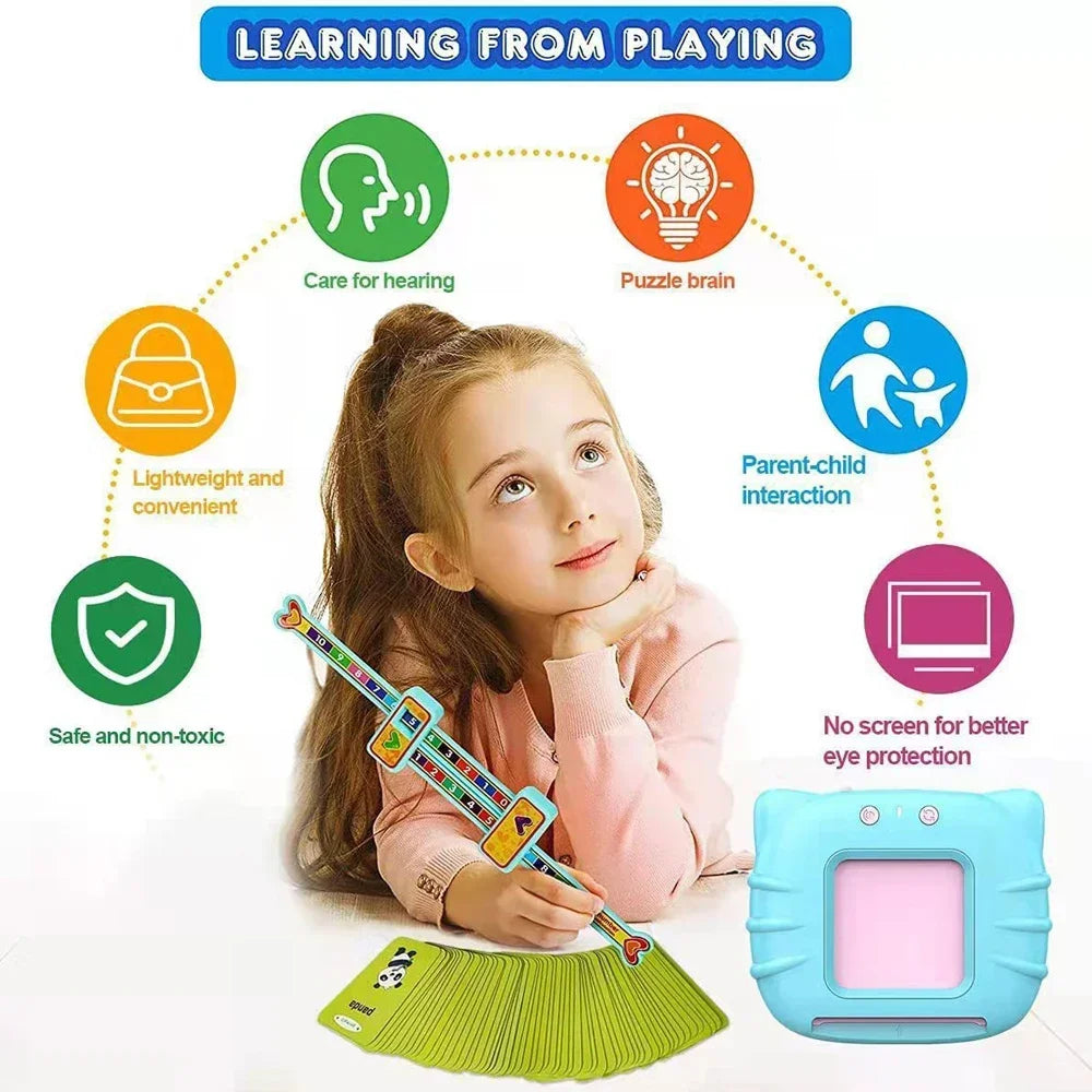 Kids Learn English Toys Early Intelligent Education Audio Electronic Book Flash Card Reading Machine For Toddlers Reading Gadget