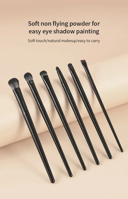 6PCS Eyes Makeup Brushes Set Professional Soft Contouring Eyeshadow Eyeliner Eyebrow Brush Women Facial Beauty Cosmetic Tool