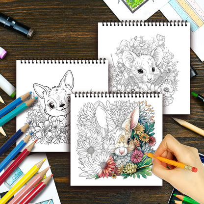 Stress Reduction Colouring Book 30 Sheets, 8.3x 8.3 inch 100gsm Thick Paper, Spiral Bound, Halloween and many other holiday gift
