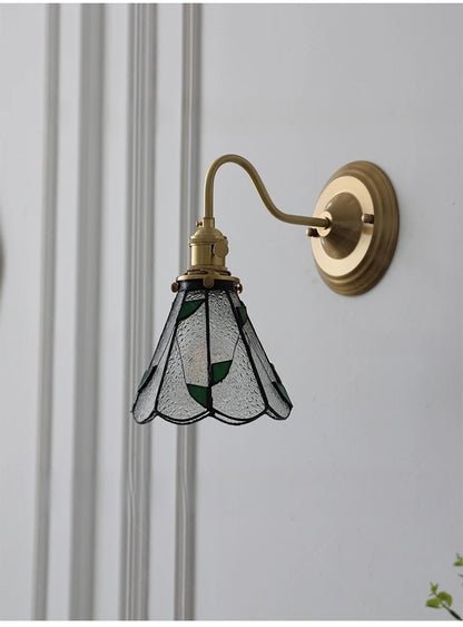 Bedroom headboard Tiffany living room background wall light light luxury Nordic American retro corridor corridor all copper wall