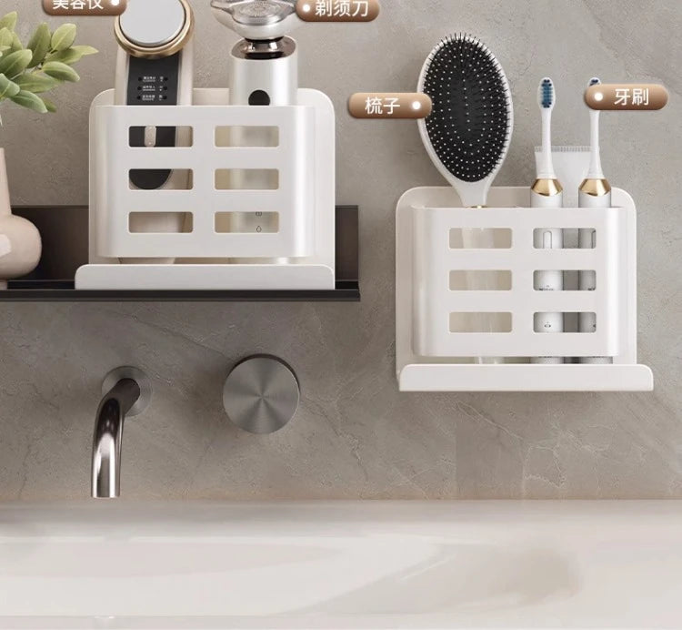 Bathroom Shelves Multifunctional Washbasin Storage Tube Toothbrush Razor Storage Rack Wall-mounted Bathroom Supplies