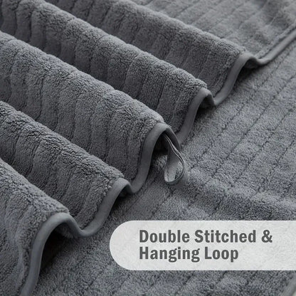 8 Pcs Bath Towel Set - Included 4 Washcloths, 2 Face Towels & 2 Bath Towels - Absorbent & Quick Dry, Ideal for Bathroom, Gym