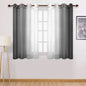 Blackout Curtains for Bedroom Faux Grommet Light Filtering Semi Sheer Gradient Window Curtain for Living Room Heat Blocking
