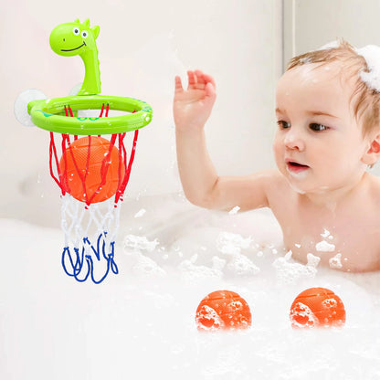 Baby Bath Toy Children Water Play Toys Set Bathroom Bathtub Suction Cup Shooting Basketball Hoop with 3 Balls Bath Toys for Kids