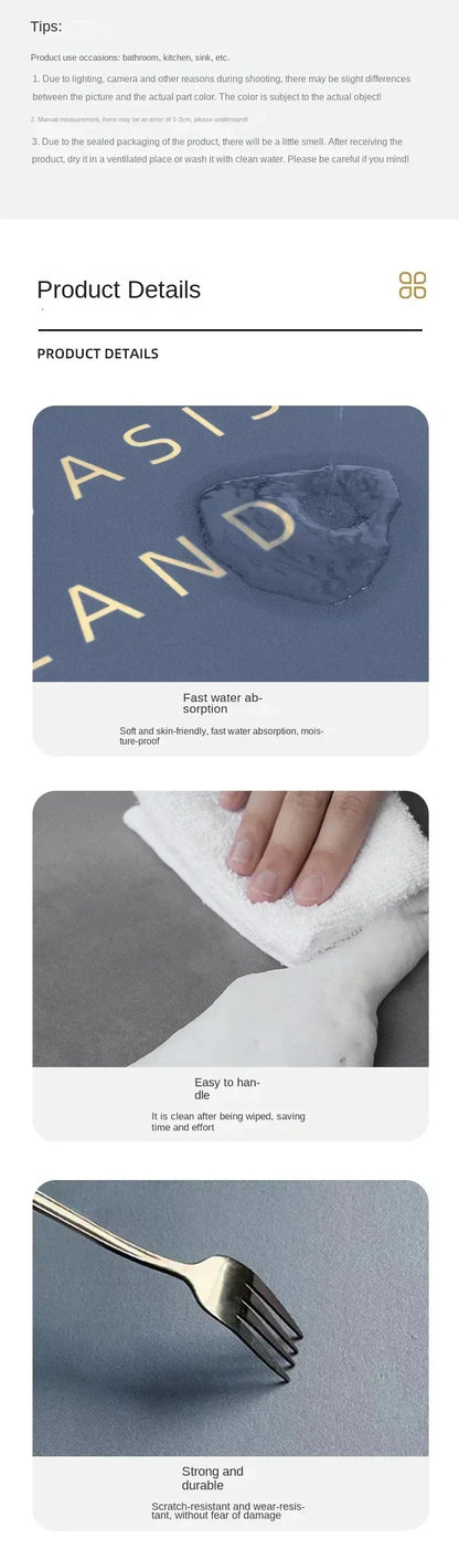 Bathroom Rugs Soft Diatomaceous Earth Floor Mat Super Absorbent Toilet Carpet Door Foot Mats Bath Non-slip Rubber Shower Rug Pad