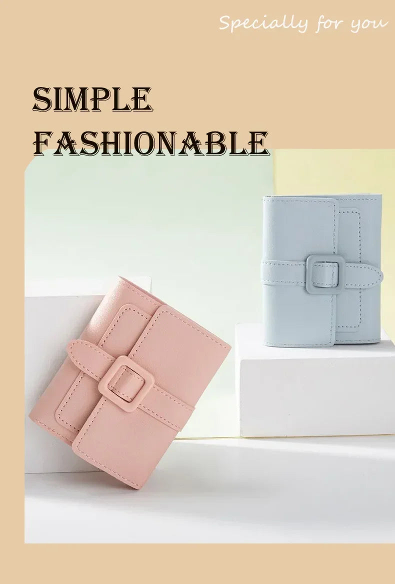 Candy Color Small Wallets PU Leather Coin Pures Ladies Card Holder Standard Short Purses for Women Solid Purses Practical