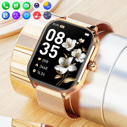 2025 New Smart Watch Men Women Gifts 2.01'' Full Touch Screen Sport Fitness Tracker Smartwatch Men BT Calls Digital smarthwhatch