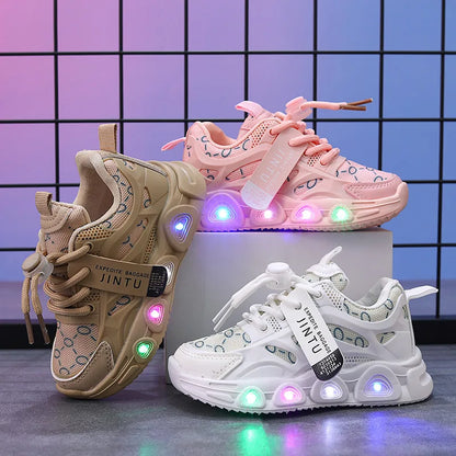 Kids Sneakers 2025 Spring New Girl Sneakers1-6years Old Casual LED Kid Shoes Fashion Girls' Shoes Designer Shoes Tenis De Mujer