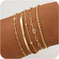 Gold Bracelets for Women, Elegant Adjustable 14K Gold Plated Trendy Minimalist Dainty Bracelet for Everyday Wear