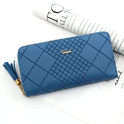 Women Fashion PU Leather Coin Purse Long Zipper Card Holder Large Capacity Wallet HandBags Money Pocket Phone Bag Wristlet Bags