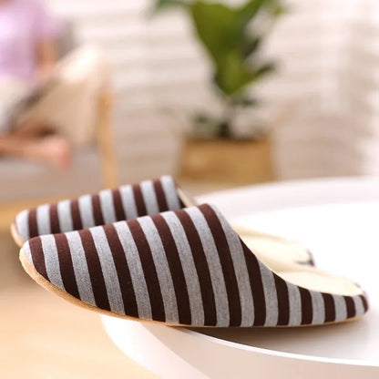 Home Slippers For Women Men Soft House Winter Indoor Light Comfort Floor Shoes Female Male Silence Slides Bedroom Japanese Style