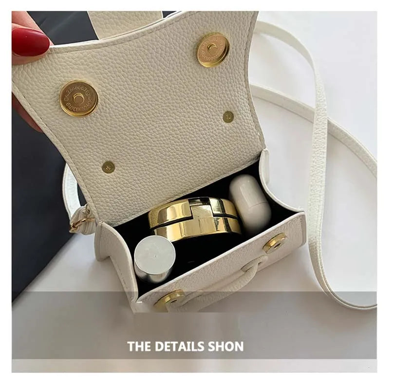 PU Leather Mini Crossbody Bag Womens Small Square Fashion Versatile Handbag Solid Color Simple Bag Compact Everyday Casual Purse