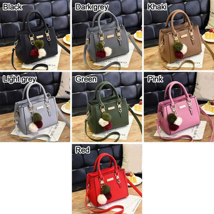 PU Leather Ladies HandBags Women Vintage Purse Plush Tassel Messenger Bags Tote Boston Shoulder Crossbody Bag Large Capacity