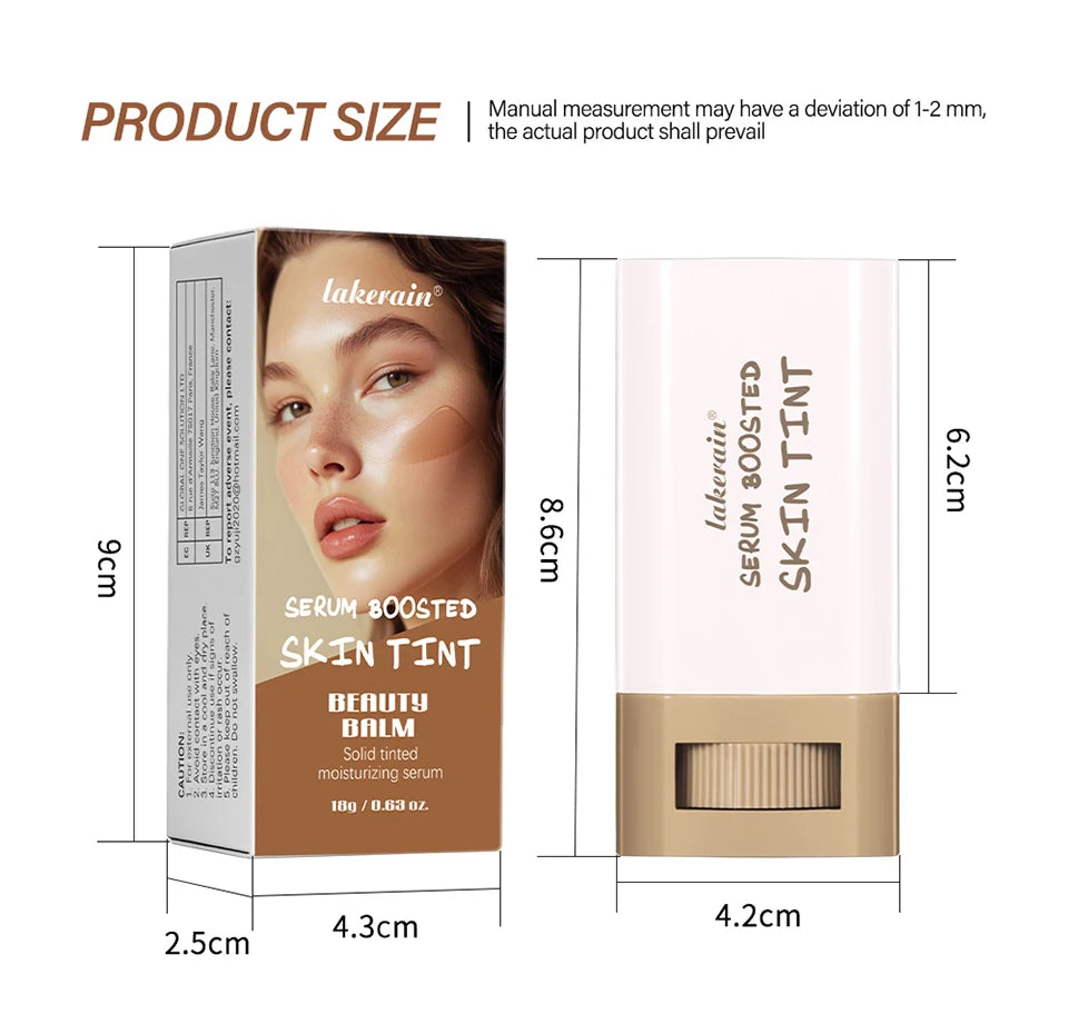 Skin Tint Stick Waterproof Nourishing Solid Tinted Serum Foundation Skin Tint Balm Face Tinted Face Contour Stick Makeup