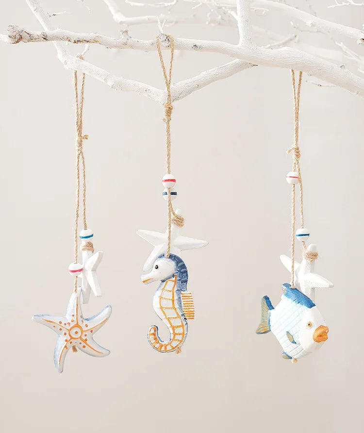 Seahorse/Fish/Star for Nautical Home Decoration Wall Hanging Ornament Statue Beach Theme Decor