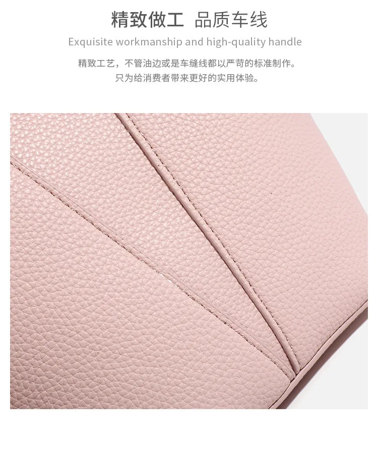 Designer PU Leather Bucket Bag Women Fashion Two-in-One Shoulder Crossbody Top Handle Convertible Purse High Quality