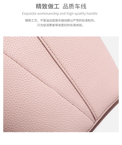 Designer PU Leather Bucket Bag Women Fashion Two-in-One Shoulder Crossbody Top Handle Convertible Purse High Quality