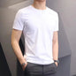 Men T-shirts White Black Short Sleeve Loose Round Neck Bottoming Shirts Trendy Casual Solid Color Pullover Tops Male Clothing