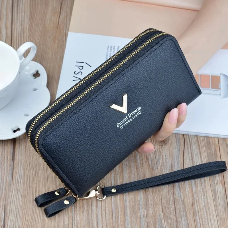 Pu Leather Women Wallets Women Purses Fashion Long Zipper Women's Wallet Money Coin Holder Female Long Purse Female Purse Zipper