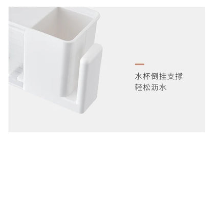 Bathroom Shelves Wall Mount Toothbrush Toothpaste Holder Suction Cup Storage Rack Toiletries Organizer Bathroom Accessories