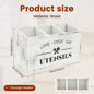 Kitchen Countertop Organizer and Cooking Tools Storage Wooden Kitchen Utensil Holder 3 Compartments Sturdy Silverware Holder