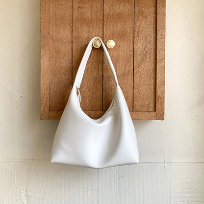 Women Tote Bag Fashion Underarm Pouch Large Capacity PU Leather Shoulder Bags Retro Casual Portable Bucket Bags For School Work