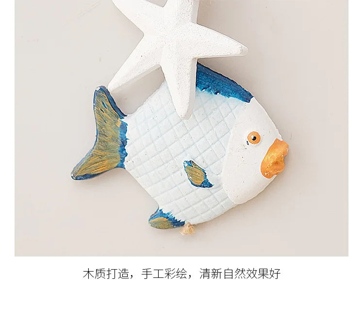 Seahorse/Fish/Star for Nautical Home Decoration Wall Hanging Ornament Statue Beach Theme Decor