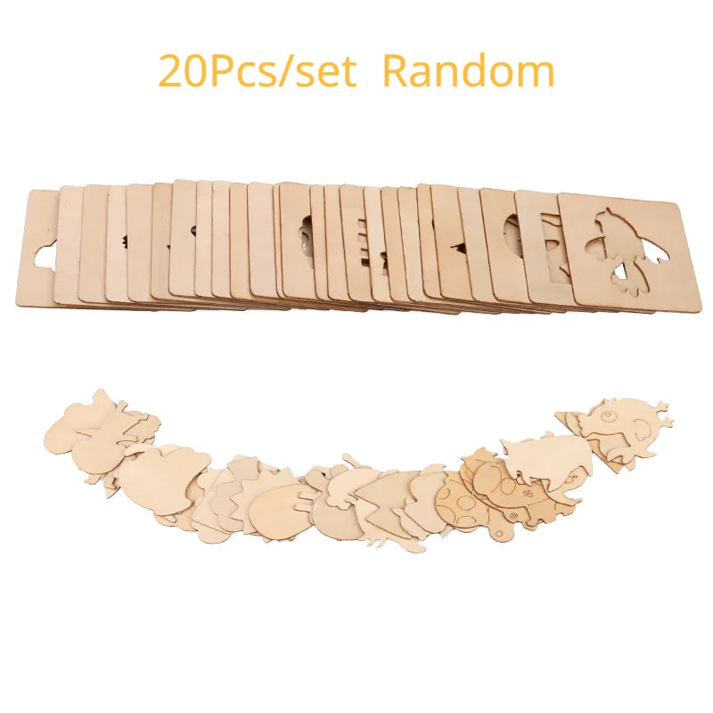 Kids Drawing Toys Montessori DIY Painting Stencils Template Wooden Craft Puzzle Educational Toys for Boys Girls Birthday Gift