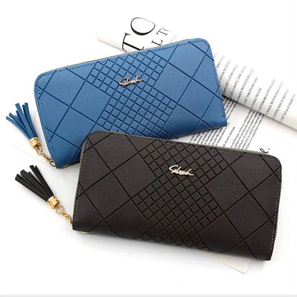 Women Fashion PU Leather Coin Purse Long Zipper Card Holder Large Capacity Wallet HandBags Money Pocket Phone Bag Wristlet Bags