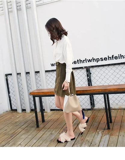 Summer Women's PU Leather Bucket Bag - Fashion Crossbody Shoulder Tote, Brand Designer Messenger Purse for Ladies