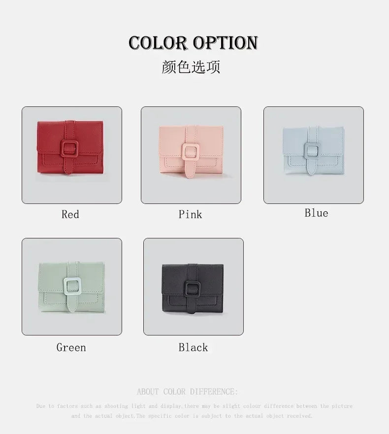 Candy Color Small Wallets PU Leather Coin Pures Ladies Card Holder Standard Short Purses for Women Solid Purses Practical