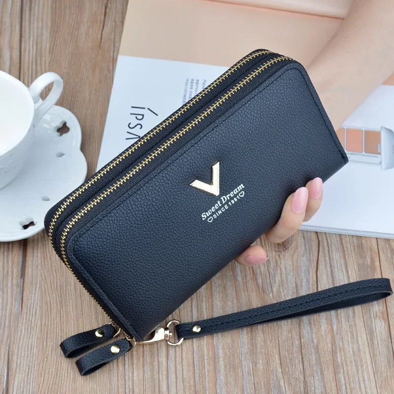Pu Leather Women Wallets Women Purses Fashion Long Zipper Women's Wallet Money Coin Holder Female Long Purse Female Purse Zipper