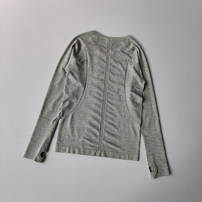 Yoga Clothes for Women, Sports Tops, Round Neck,, Seamless, Slim, Running Shirt Fitness Workout Long Sleeves Gym T shirt, Winter