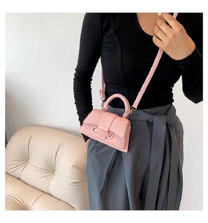 PU Leather Mini Crossbody Bag Womens Small Square Fashion Versatile Handbag Solid Color Simple Bag Compact Everyday Casual Purse