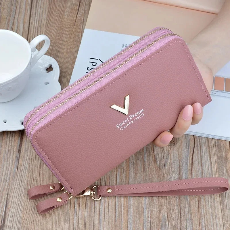 Pu Leather Women Wallets Women Purses Fashion Long Zipper Women's Wallet Money Coin Holder Female Long Purse Female Purse Zipper