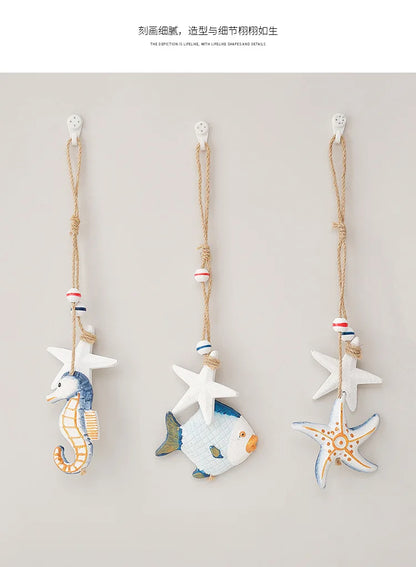 Seahorse/Fish/Star for Nautical Home Decoration Wall Hanging Ornament Statue Beach Theme Decor
