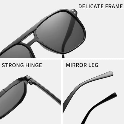 Double Bridge Aviator Sunglasses for Women Men Casual Fashion Anti Glare Sun Shades for Driving Beach Travel Fashion Eyewear