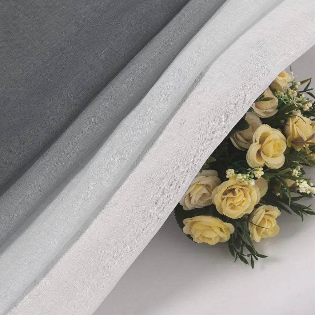 Blackout Curtains for Bedroom Faux Grommet Light Filtering Semi Sheer Gradient Window Curtain for Living Room Heat Blocking