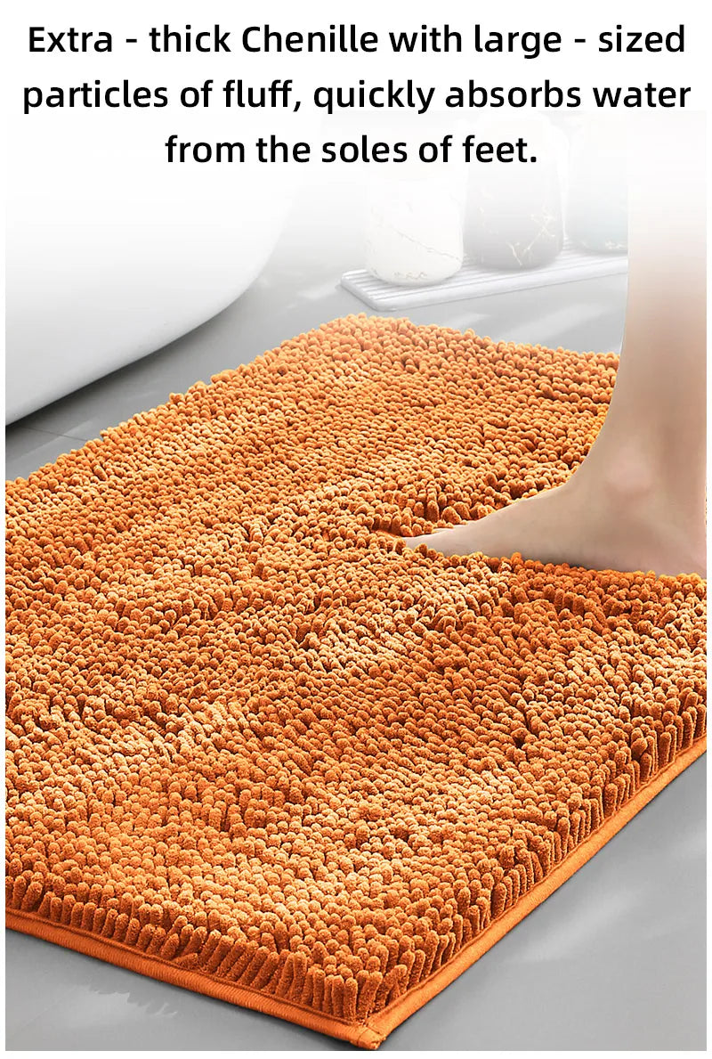 Bathroom mat chenille absorbent carpet bathroom bathtub room living room door bathroom absorbent pad