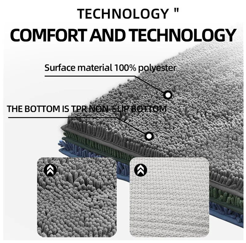 Bathroom mat chenille absorbent carpet bathroom bathtub room living room door bathroom absorbent pad