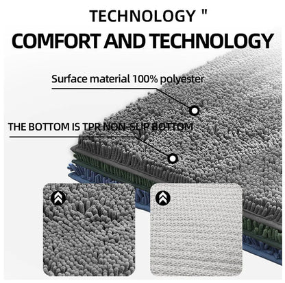 Bathroom mat chenille absorbent carpet bathroom bathtub room living room door bathroom absorbent pad