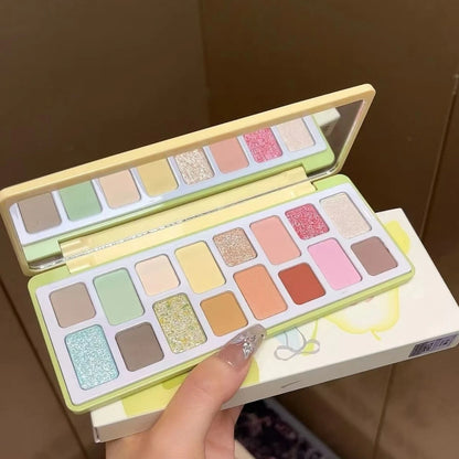 16Color Eyeshadow Glitter Chamelon Matte Pearlescent Eye Shadow Makeup Palette Sequins Green Pink Sparkling Halloween Eye Makeup