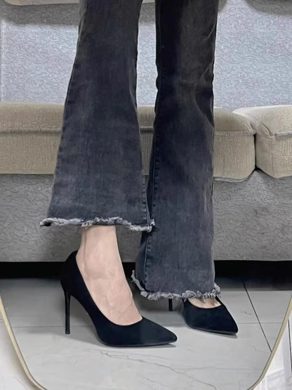 Women Shoes 2023 New Women Pumps Suede High Heels Shoes Fashion Office Shoes Stiletto Party Female Comfort Women Heels