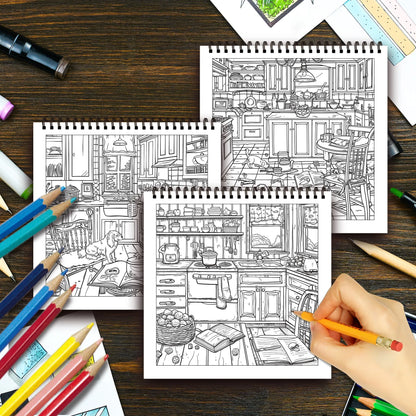 Stress Reduction Colouring Book 30 Sheets, 8.3x 8.3 inch 100gsm Thick Paper, Spiral Bound, Halloween and many other holiday gift