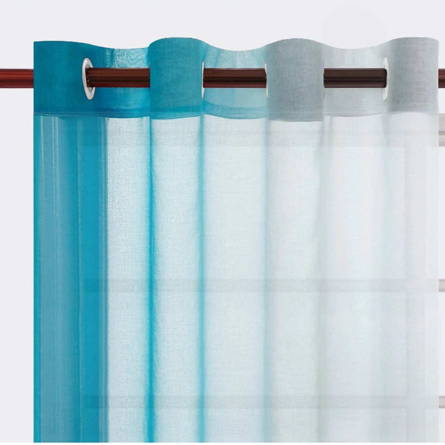 Blackout Curtains for Bedroom Faux Grommet Light Filtering Semi Sheer Gradient Window Curtain for Living Room Heat Blocking