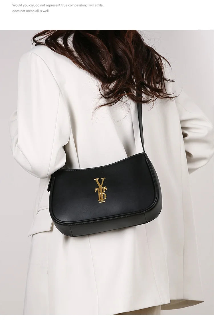 Luxury Underarm Bag for Women, Minimalist Designer Shoulder Purse, Fashionable Crossbody Bag, High-End Aesthetic & Versatile